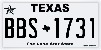 TX license plate BBS1731
