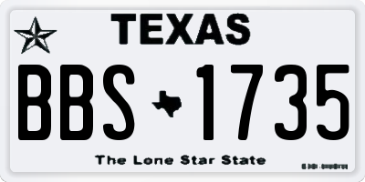 TX license plate BBS1735