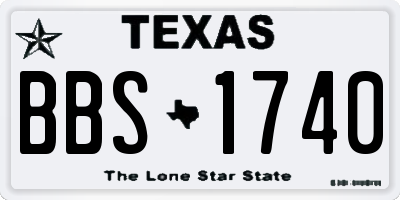 TX license plate BBS1740