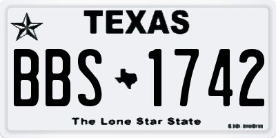 TX license plate BBS1742
