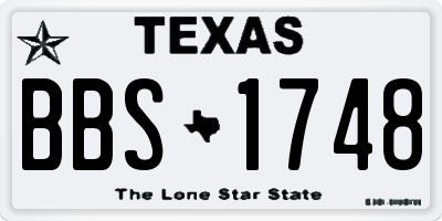 TX license plate BBS1748