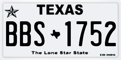 TX license plate BBS1752