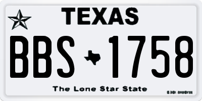 TX license plate BBS1758