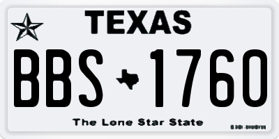 TX license plate BBS1760