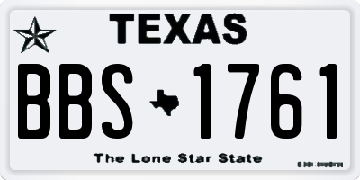 TX license plate BBS1761