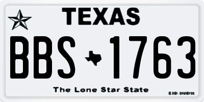 TX license plate BBS1763