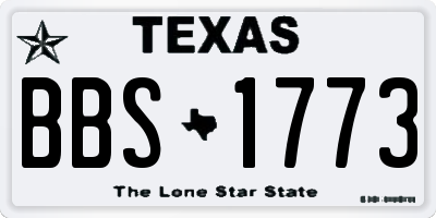 TX license plate BBS1773