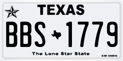TX license plate BBS1779