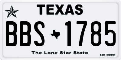 TX license plate BBS1785