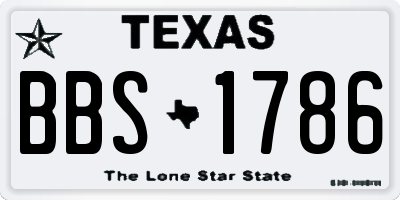 TX license plate BBS1786