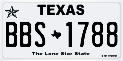 TX license plate BBS1788