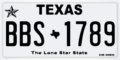 TX license plate BBS1789