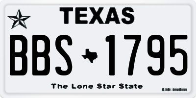 TX license plate BBS1795