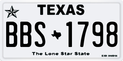 TX license plate BBS1798