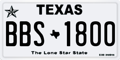 TX license plate BBS1800