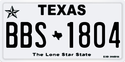 TX license plate BBS1804