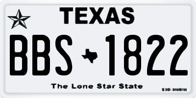 TX license plate BBS1822