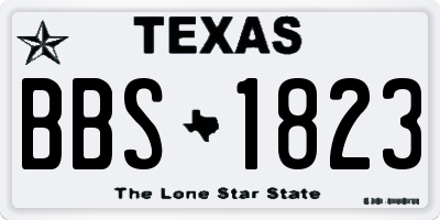 TX license plate BBS1823