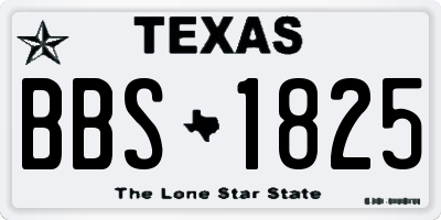 TX license plate BBS1825
