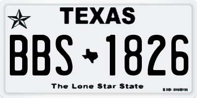 TX license plate BBS1826