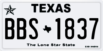 TX license plate BBS1837