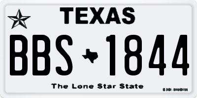 TX license plate BBS1844