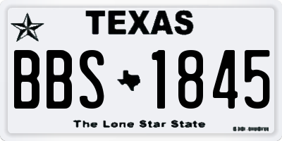 TX license plate BBS1845