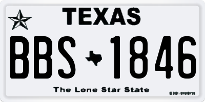 TX license plate BBS1846