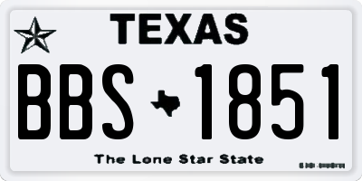 TX license plate BBS1851