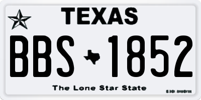 TX license plate BBS1852