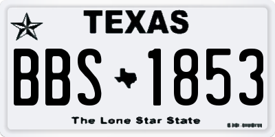 TX license plate BBS1853