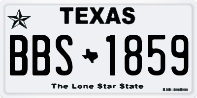 TX license plate BBS1859