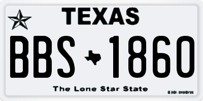 TX license plate BBS1860