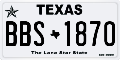 TX license plate BBS1870