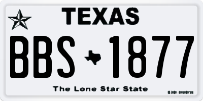 TX license plate BBS1877