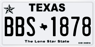 TX license plate BBS1878