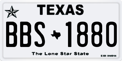 TX license plate BBS1880