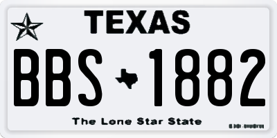 TX license plate BBS1882