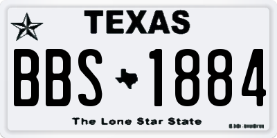 TX license plate BBS1884