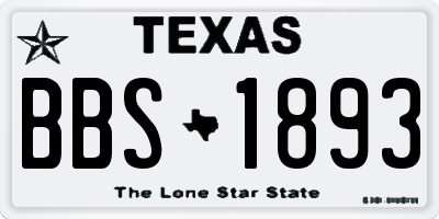 TX license plate BBS1893