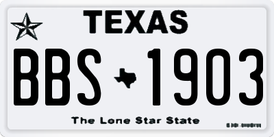 TX license plate BBS1903