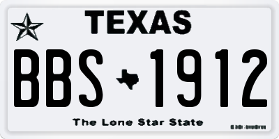 TX license plate BBS1912