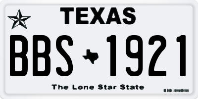 TX license plate BBS1921