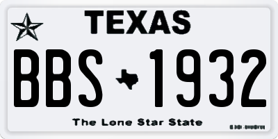 TX license plate BBS1932