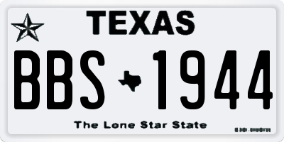 TX license plate BBS1944