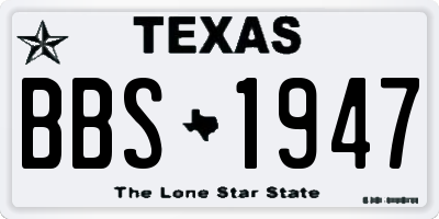 TX license plate BBS1947