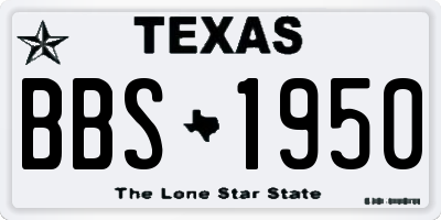 TX license plate BBS1950
