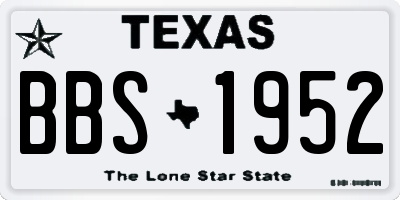 TX license plate BBS1952