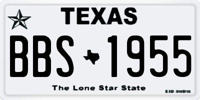 TX license plate BBS1955