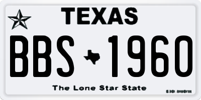 TX license plate BBS1960